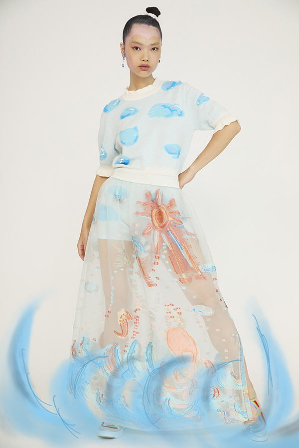 TSUMORI CHISATO◆ツモリチサト/TC-91-JK017-02/19SS/Tシャツ/2/コットン/WHT/19年モデル/タグ付 TEXTILE | TSUMORI CHISATO [ツモリチサト]